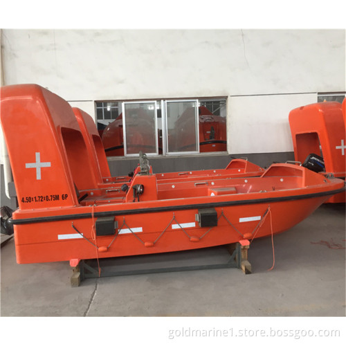 Solas fast rescue boat with outboard engine
